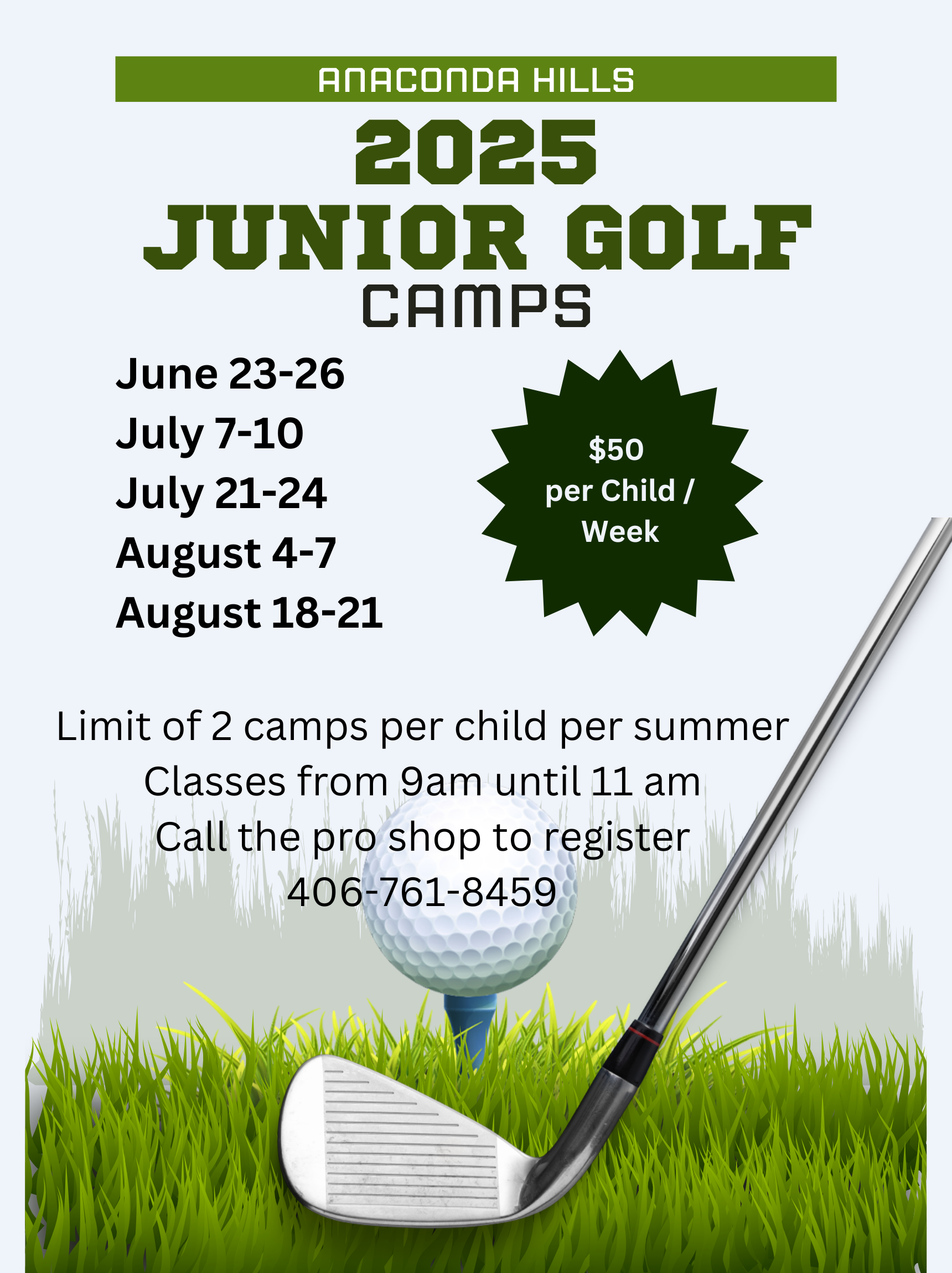 2025 Junior Golf Schedule (Flyer)